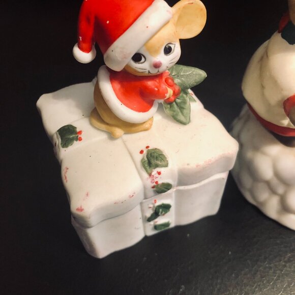 Lot 3 Christmas Mouse Decor Carolers Lefton Taiwan Figurine Musical Village - Picture 5 of 8